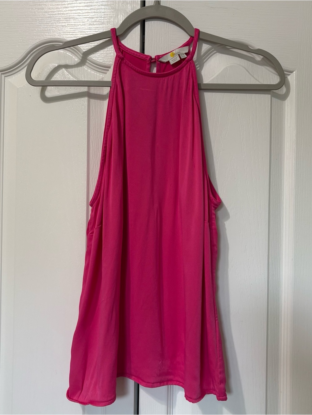 Boden Hot Pink Solid High Neck Halter Sleeveless Woven Viscose Top Women’s 8
